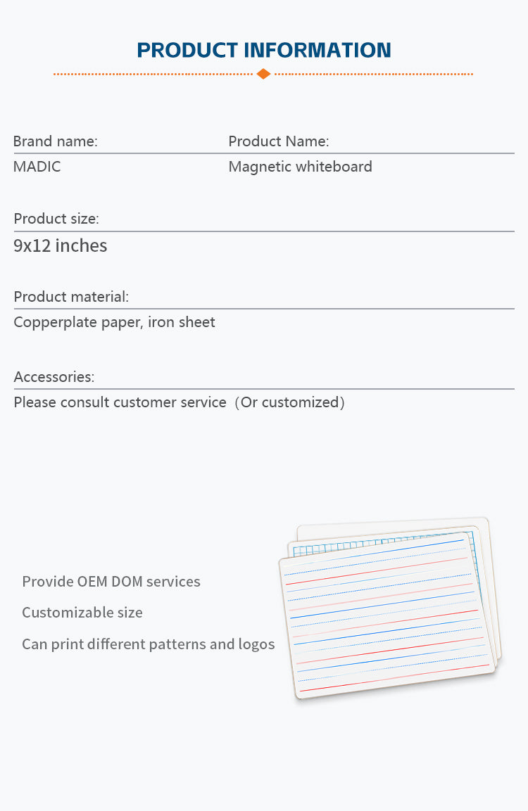 M100 9“x12” small magnetic dry erase lapboard - Premium dry erase lapboard from Madic Whiteboard Factory - Madic Whiteboard Factory